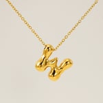 Gold color / 1 Piece Simple Series Daily Letter W Titanium Steel  Gold Color Unisex Pendant Necklaces Picture23